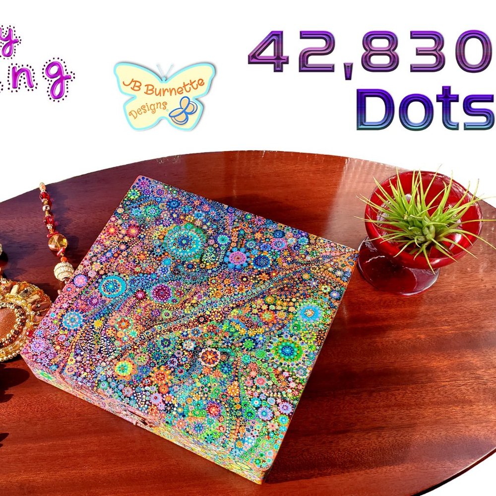 Dots MicroArt Box, 42,830 Dots: Abstract "Black Hole Gravity" Jewelry Box